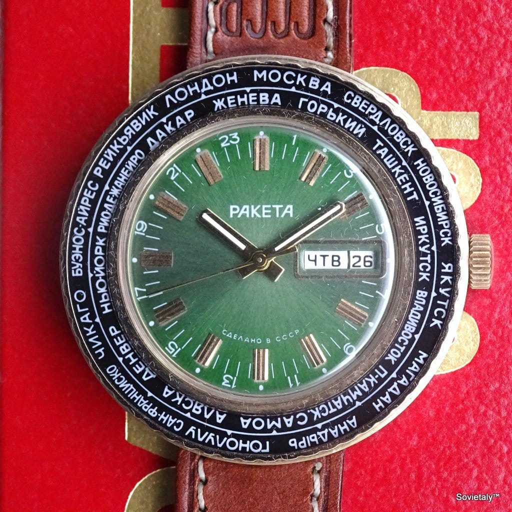russian watch Raketa World Time