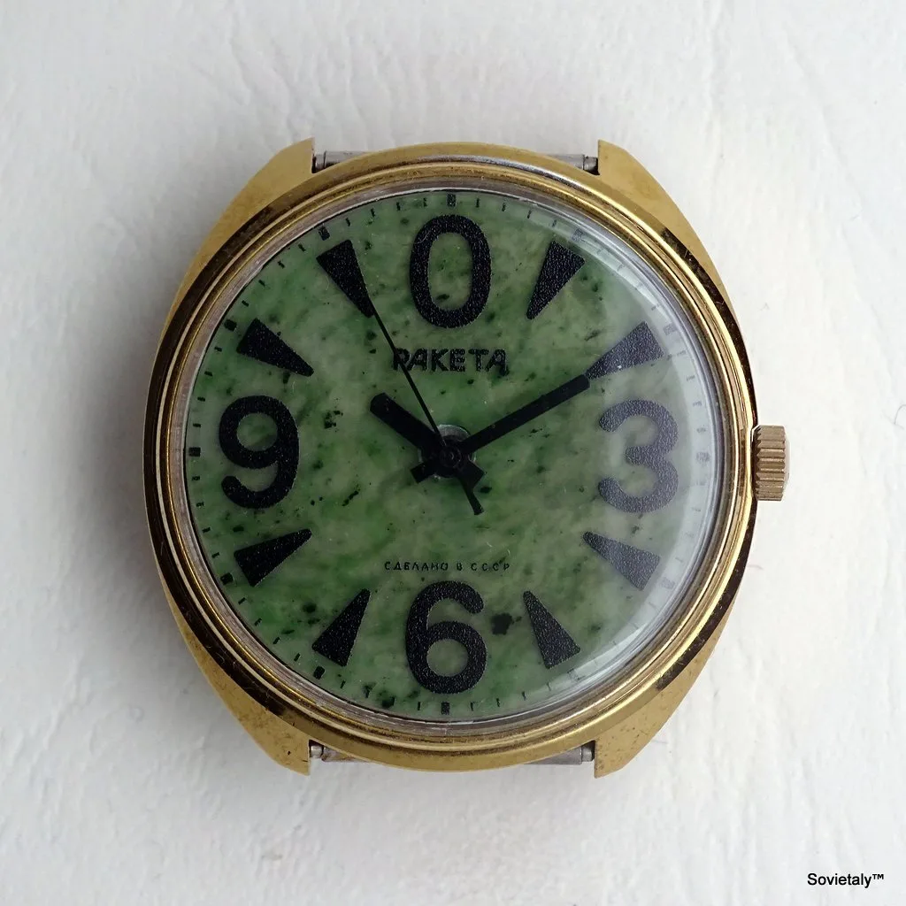 soviet watch Raketa Big Zero Nephrite