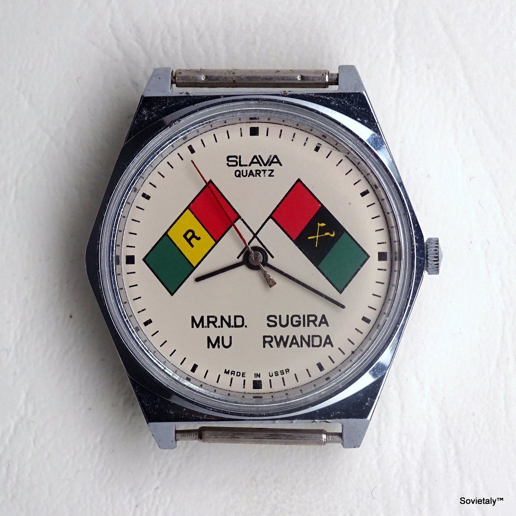 Orologio Slava M.R.N.D. Sugira Mu Rwanda - Orologio commemorativo del partito politico ruandese M.R.N.D.