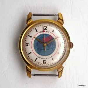 soviet watch Sputnik gilded case
