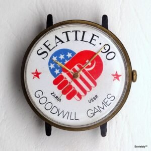 Orologio Zaria dei Goodwill Games del 1990 con logo di cooperazione USA-URSS