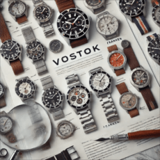 Copertina dell'articolo "Tutta la verità (o quasi) sui Vostok con ghiera" di GiorgioV, con collezione di orologi Vostok.