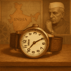 Orologio vintage con sfondo indiano.