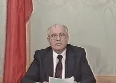 Fotogramma del discorso di Gorbaciov del 25 dicembre 1991 sulla fine dell’URSS – still image from Gorbachev’s 25 December 1991 speech announcing the end of the USSR